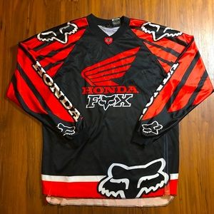 Mens Vintage 90s Fox Motocross Honda Racing Jersey